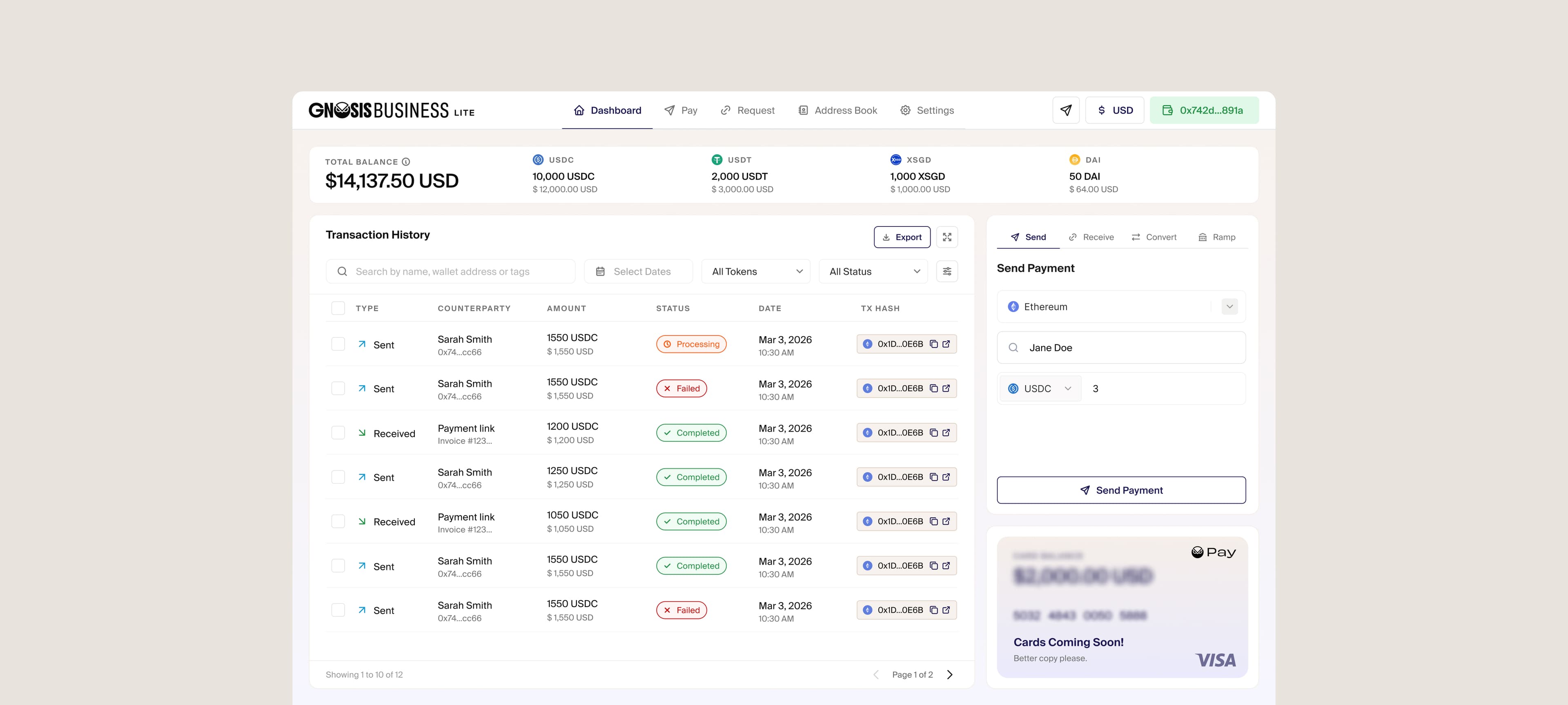 Freelancer dashboard